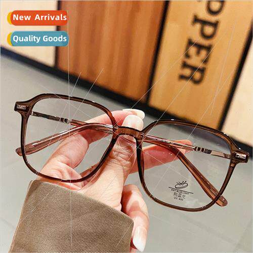 New tr anti-blue light flat glasses female Korea large frame