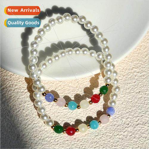 Bohemian Europe vintage pearl crystal bracelet rainbow summe