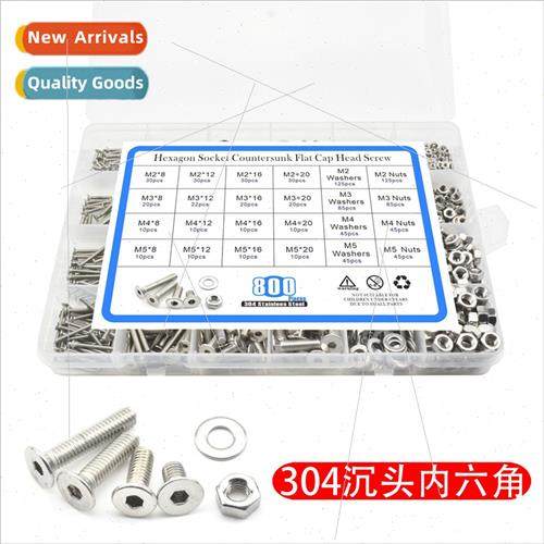 880pcs flat head hexagon socket set screws 304 hexagon socke