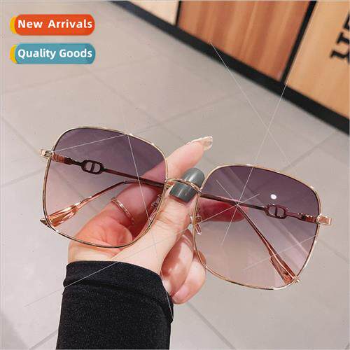 Gradient color fashion sunglasses female large face thin new