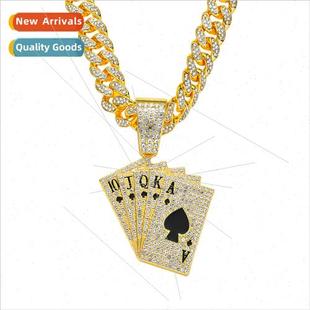 full diamond poker Europe necklace hop pendant accessori hip