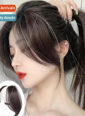 Eight bangs women natural no trace ehead bangs head center b