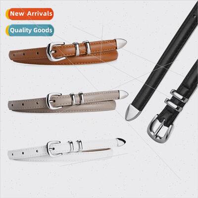 simple versatile silver buckle set three women belts senior