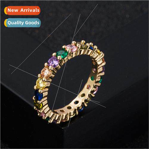 Europe fashion nd copper gold-plated micro-set zirconia ring