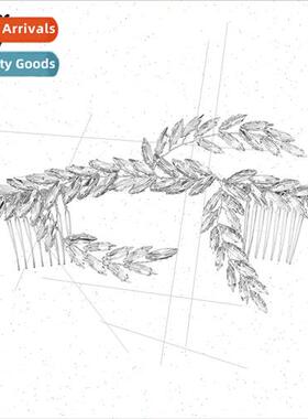Creative Branch Leaf Hair Comb xury Sparkling Rhinestone Hai