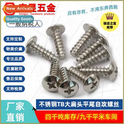 304 large flat head flat tail tapping screws TB mushroom hea
