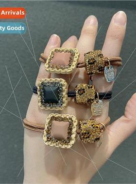 leopard Czech drill headband simple pill head ribbons square