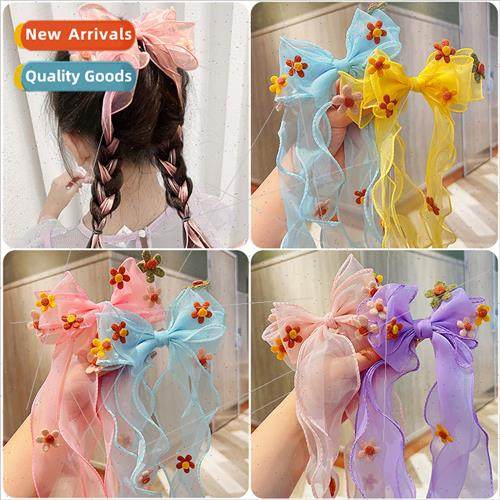 Bow children hair clips braided hair flutter headdress ltle