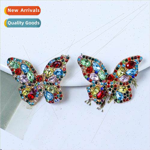 earrings French retro earrings colorful diamond animal butte