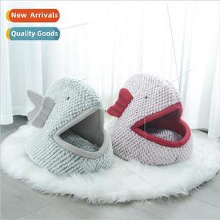shaped cartoon cat Semi Koreafleece fish kennel four closed
