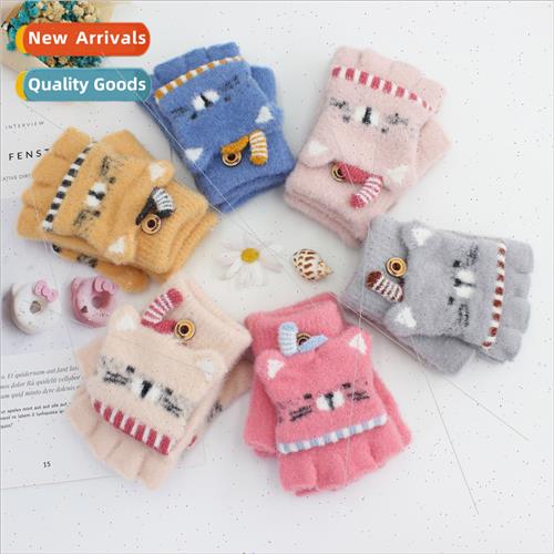 Winter baby half finger warm 3-6 years old girl boy cute car
