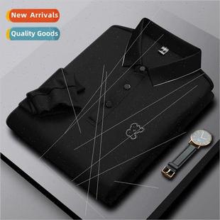 shirt sol silk aged middle POLO sleeved long ice Men