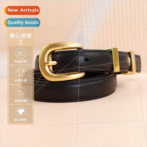 Black Gold Buckle lver Buckle Women Belt Leather Fashion Ver