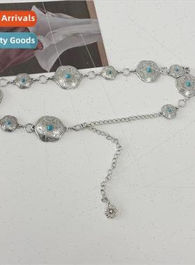 Hundreds dress Korean iron chain oval waist chain skirt summ