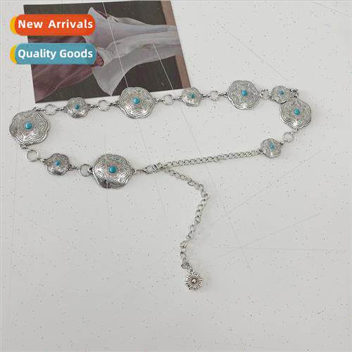 Hundreds dress Korean iron chain oval waist chain skirt summ