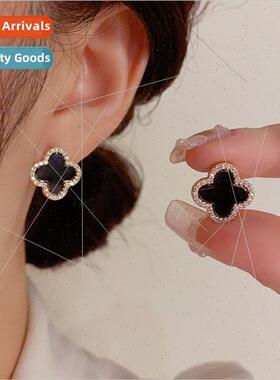 Fashion versatile small simple four-leaf flower earrings s92