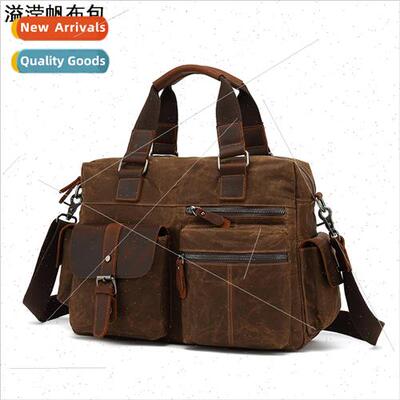 Tote Briefcase Men Business Shoulder Crossbody Bag Outdoor T