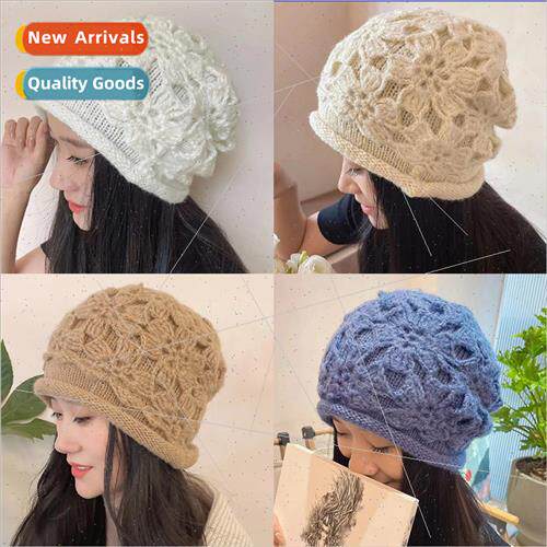 Autumn winter new handmade crocheted woolen cap female fashi
