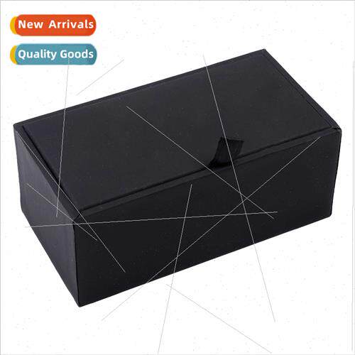 Black gift box embossed velvet paper cufflinks box jewelry g