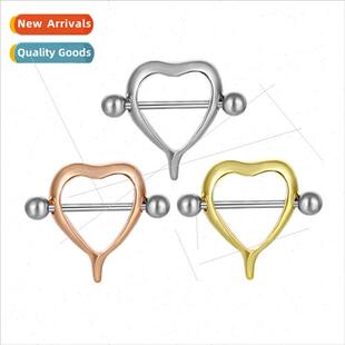 Europe -mainsam piercing jewelry nipple ring plated heart ba