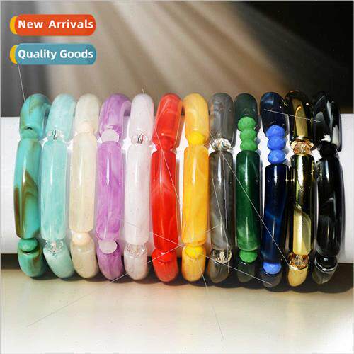 12 Color Handmade Bent Acrylic Stch Bracelet Women Europe Po