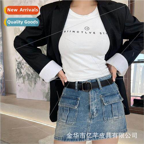 No holes belt senior sense students Korean lazy jeans belt 2