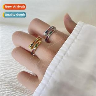 nail ring female Rainbow fashion diamond creative classi row