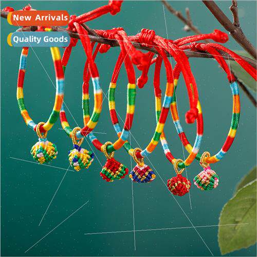 Colorful rope line bracelet hand-woven five-line rope Dragon