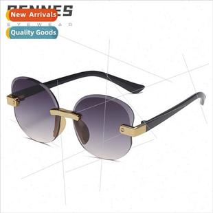children sunglasses baby oval lenses rimless edge new cut
