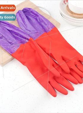 Warm Rubber Chore Gloves Dishwashing Gloves Extended Cleanin