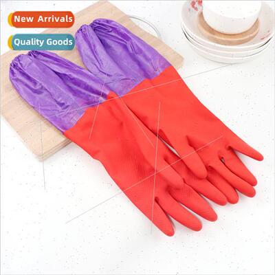 Warm Rubber Chore Gloves Dishwashing Gloves Extended Cleanin