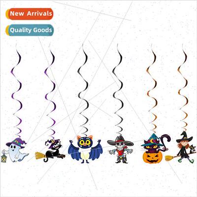 Halloween horror decorations spiral pendant set six ghost pa