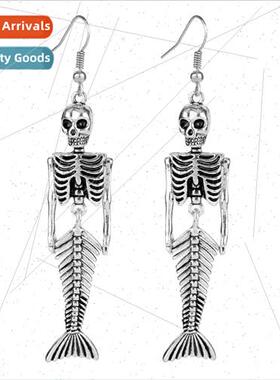 2019 new personaly retro skull earrings fish bone earrings e