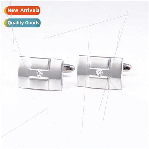 mple rectangular diamond crystal cufflinks fashion high-grad