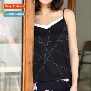 Camisole undershirt female silk Korean sexy solid color simp