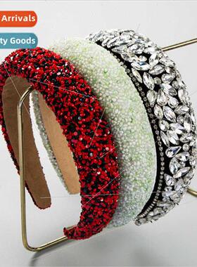 Europe creative rhinestone women hair bands hand-stched full