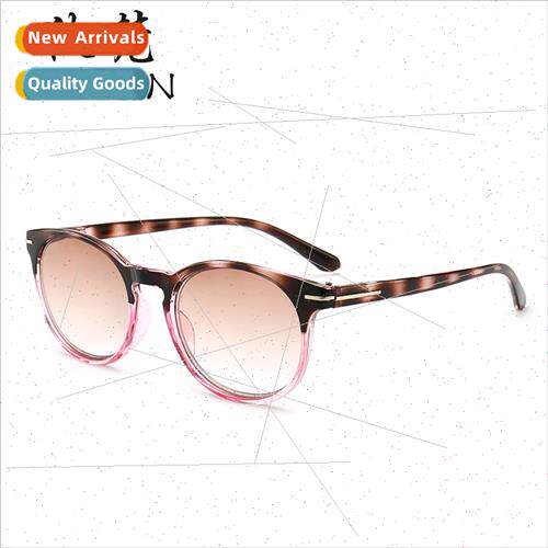 New double tea-colored presbyopia glasses ultra-light resin