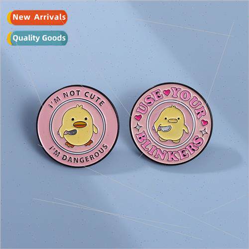 che brooch personalised fine yellow duck letters round lapel