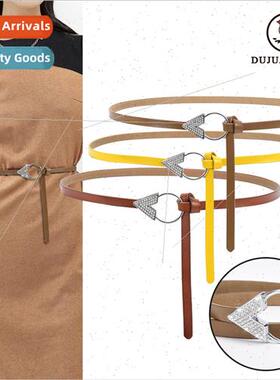 dress leather narrow pants belt su pants summer high waist s