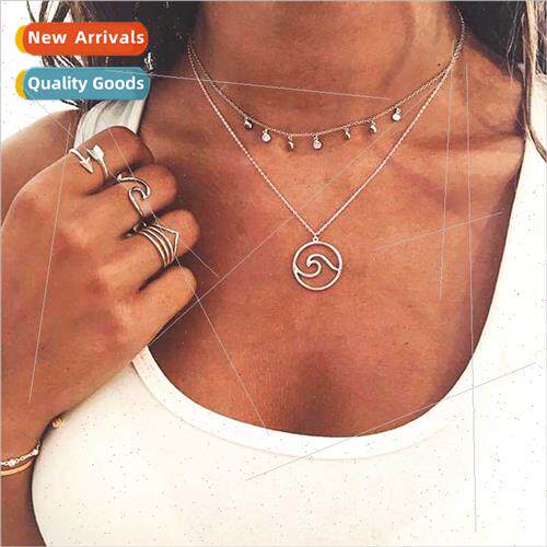 Europe fashion geometric retro accessories women double sequ