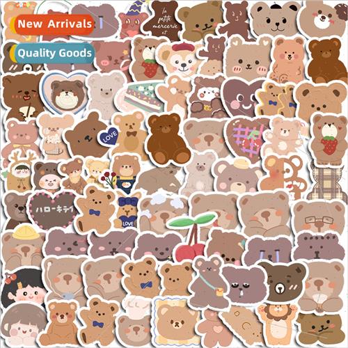 ins cute bear rabb expression handbook stickers coffee color