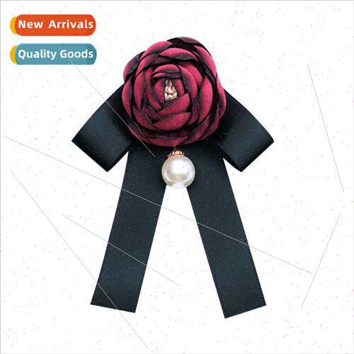 Korea Korea fashion retro rose pearl flower brooch bow tie f