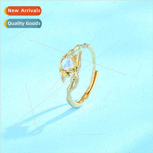 moonstone bamboo ring ins cool girls bamboo leaf open finger