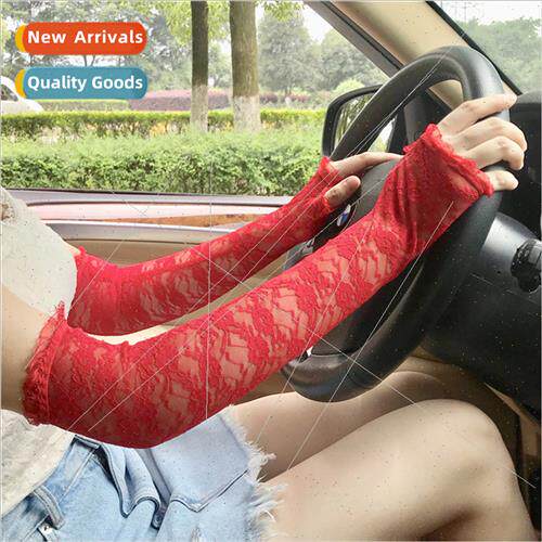 Korean  ladies fingerless gloves lace elastic solid colour d