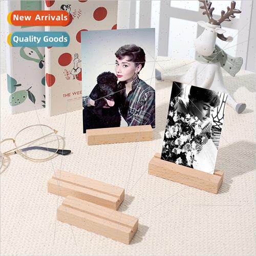 ins card base wooden base desktop creative note holder photo