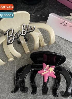 Dopamine large grab clip Barbie letters shark clip hair volu