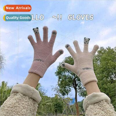Gloves winter female cycling new small panda thumb padded co