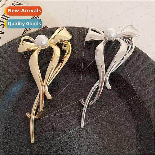 lver bow hair clips 2023 new pearl twist clip hairpin back h