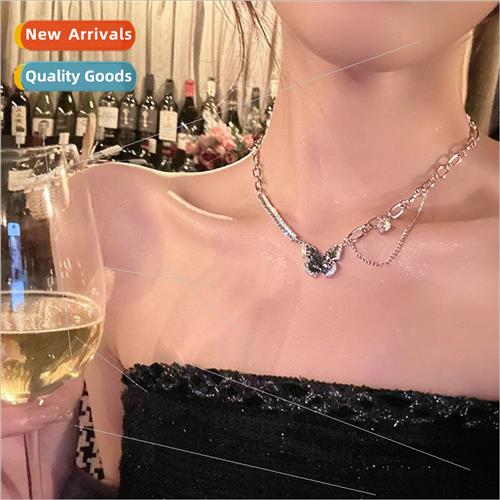 Black Zirconia Butterfly Necklace Women Sweet Cool Sweatshir