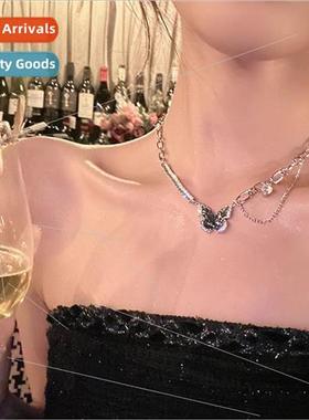 Black Zirconia Butterfly Necklace Women Sweet Cool Sweatshir